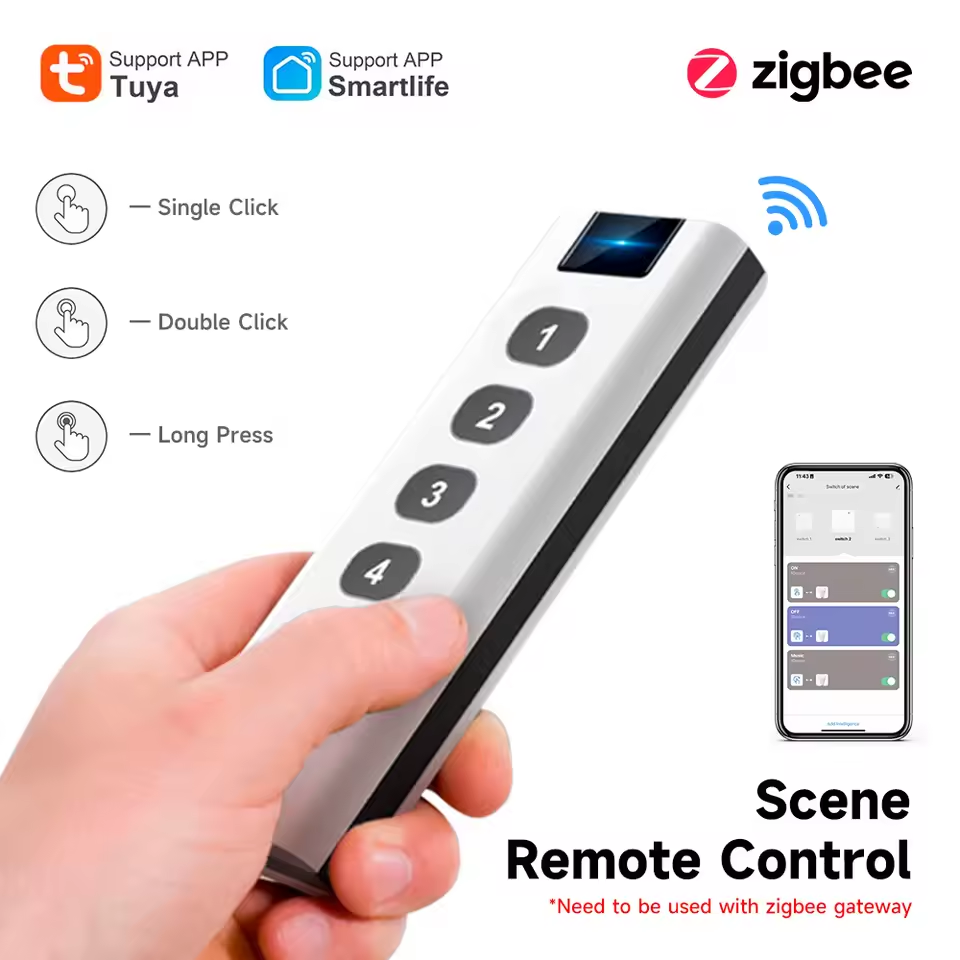 Tuya 4 Channel - Interrupteur de Scène Intelligent Tuya ZigBee