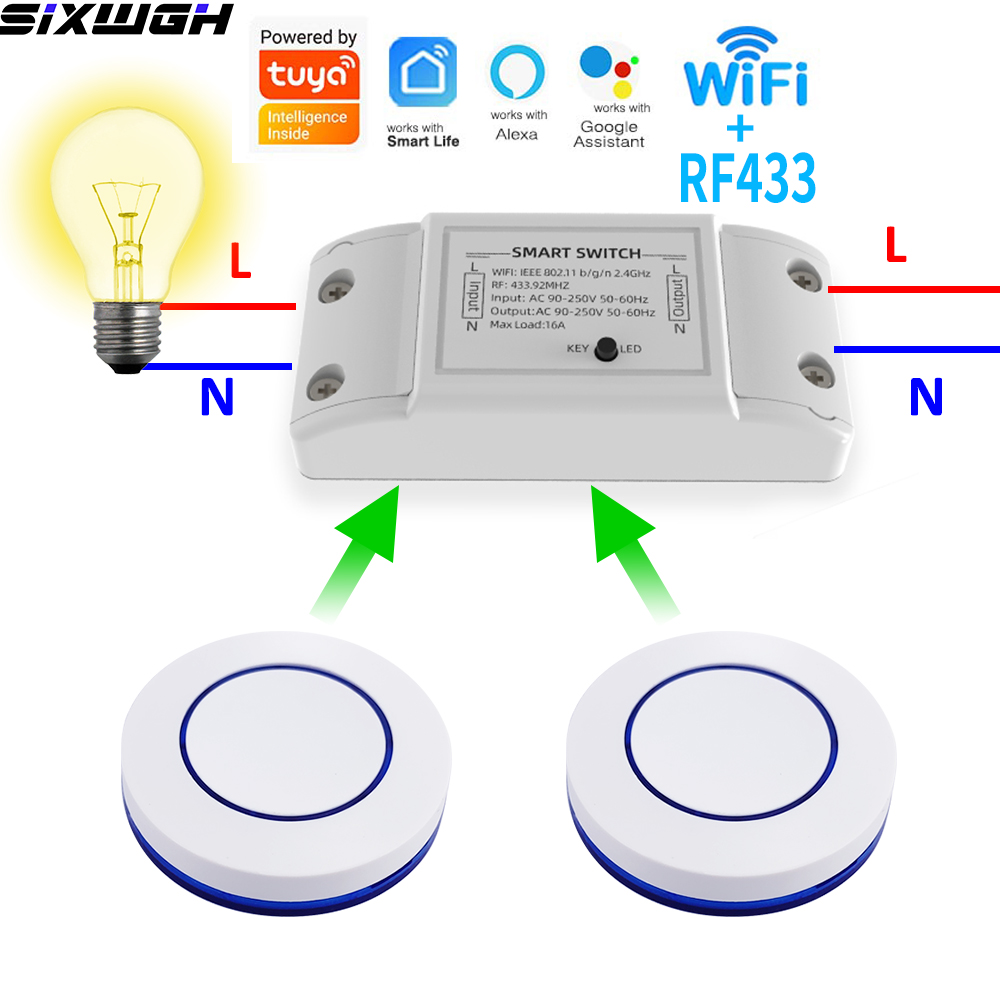 Smart Relay Tuya - Interrupteur intelligent WiFi Tuya 16A, télécommande